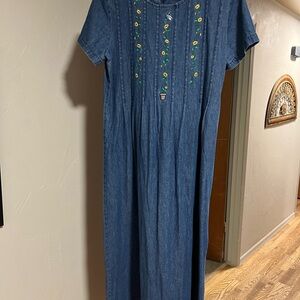 Bobbie Brooks Yellow Flower Denim Dress